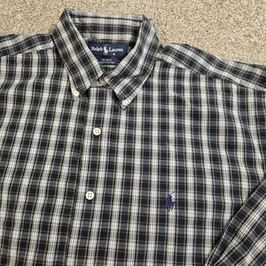 Ralph Lauren Mens Polo  Blake Shirt Size L‎  oxford Green/blue Plaid Check  Pony